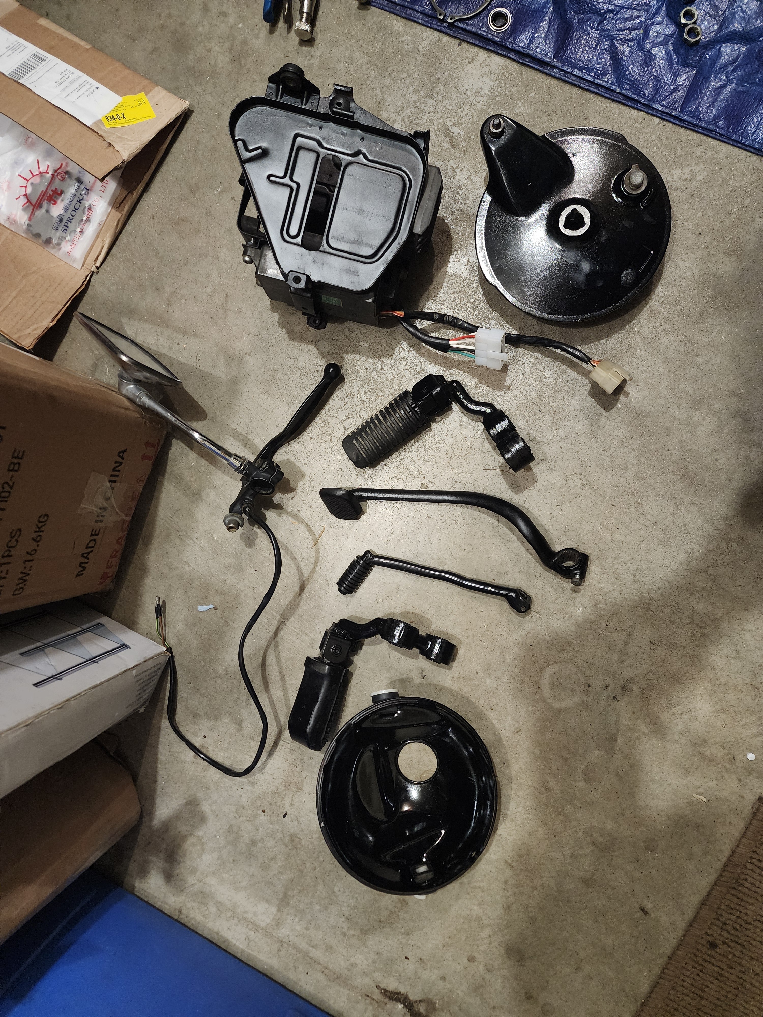 Assorted painted parts