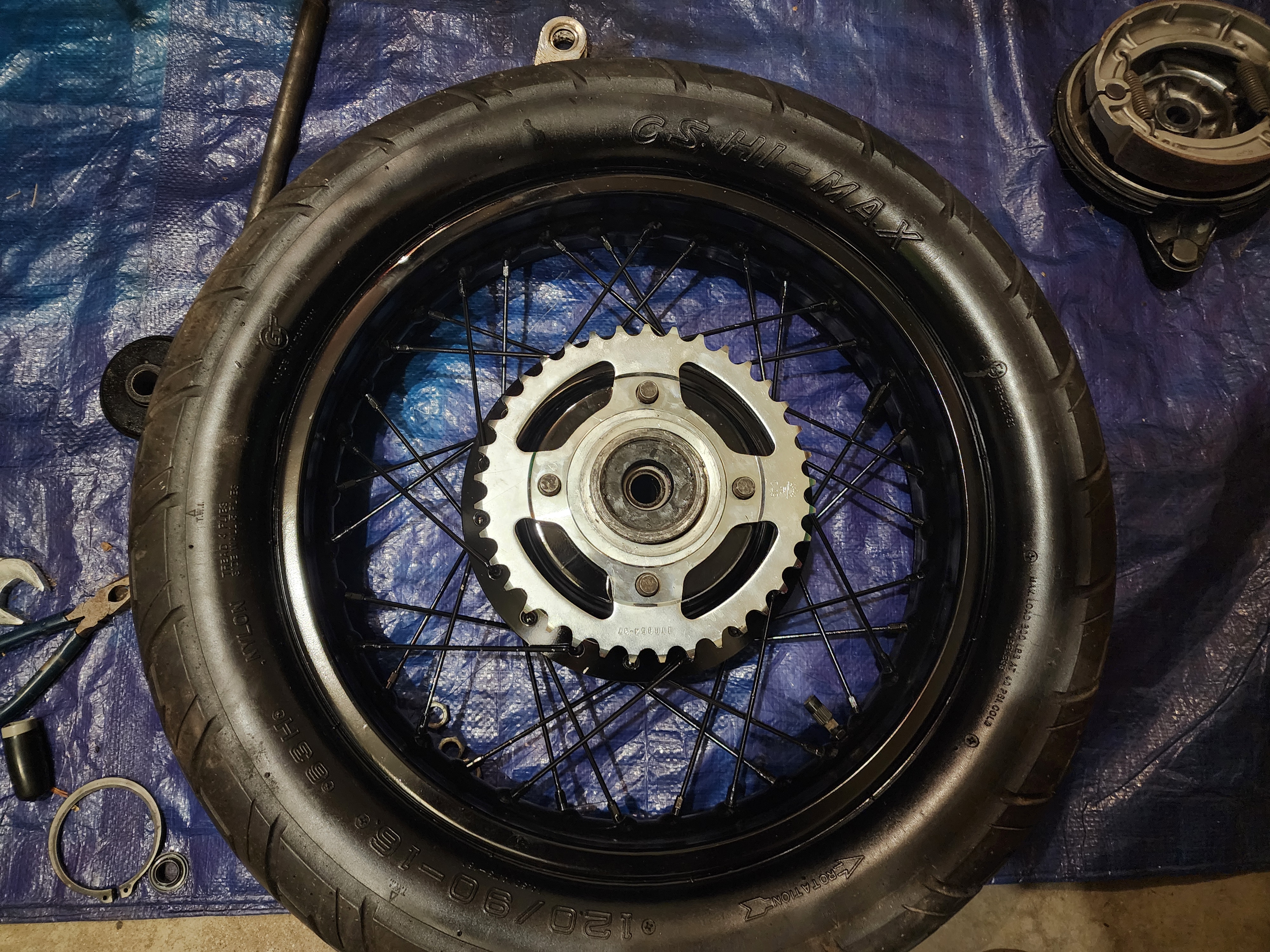 New sprocket on the rear wheels